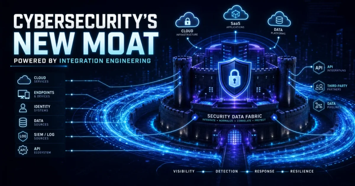 Integration Engineering as cybersecurity's new moat — unified Security Data Fabric connecting SIEM, cloud platforms, endpoints and APIs