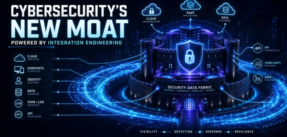 Integration Engineering as cybersecurity's new moat — unified Security Data Fabric connecting SIEM, cloud platforms, endpoints and APIs