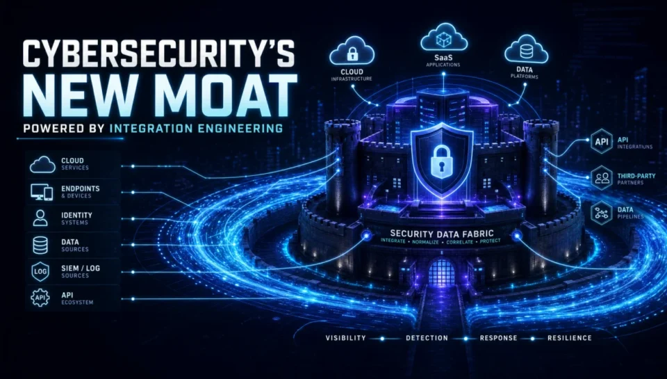 Integration Engineering as cybersecurity's new moat — unified Security Data Fabric connecting SIEM, cloud platforms, endpoints and APIs